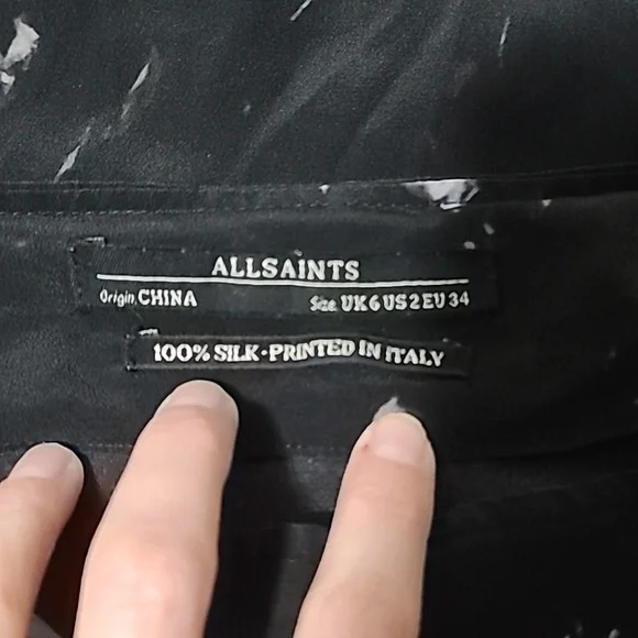 All Saints Lucie Silk Floral Top Shirt Size 2 - Picture 9 of 11